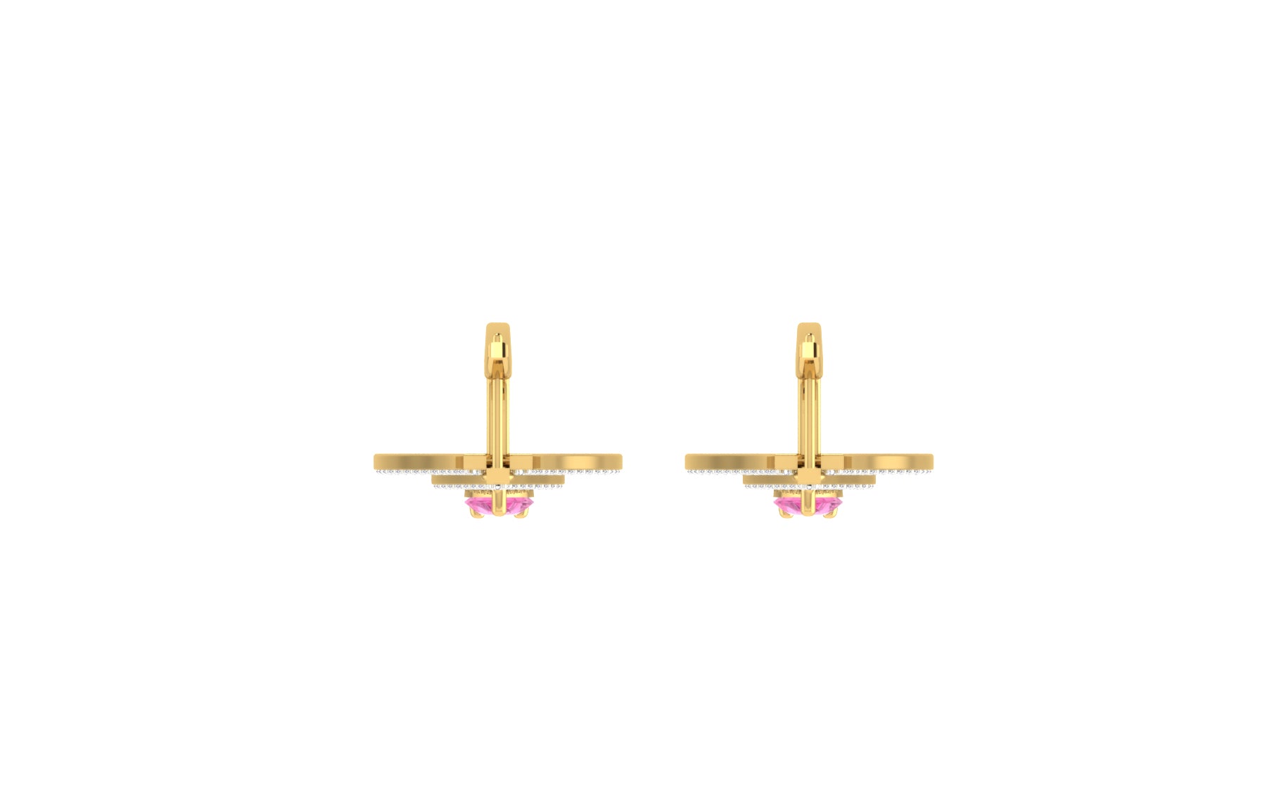 Nidal jewels | Twinkling Teardrop with Pink Gemstone
